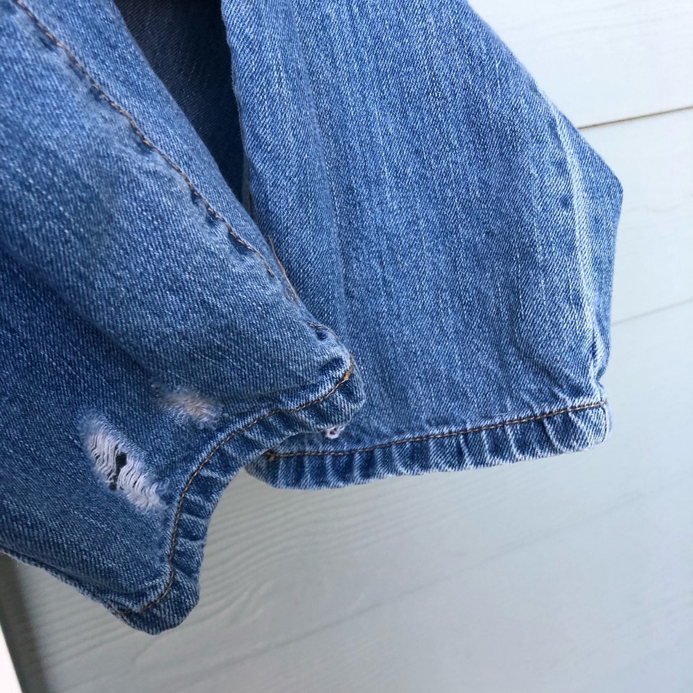 Forever 21 Distressed Jeans Ripped Holes Blue High Waisted Rise 28 - Picture 3 of 8